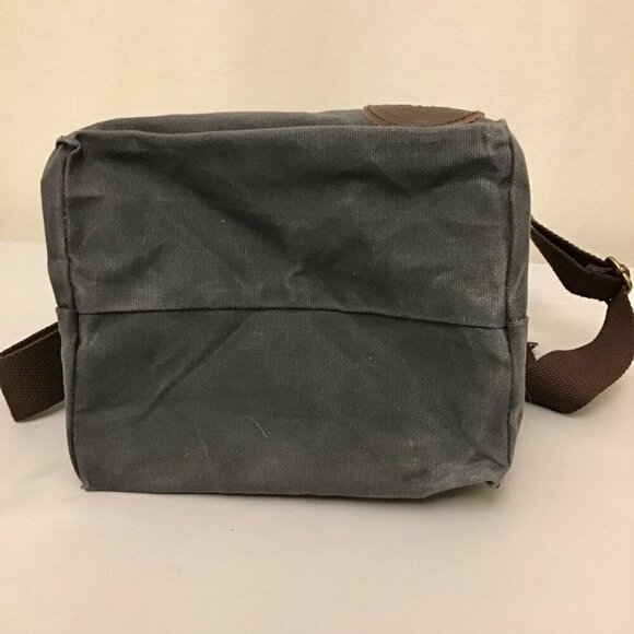 ASEBBO Canvas Insulated Lunch Bag Cooler Gray Shoulder Strap Work Hiking Picnic - Picture 8 of 12